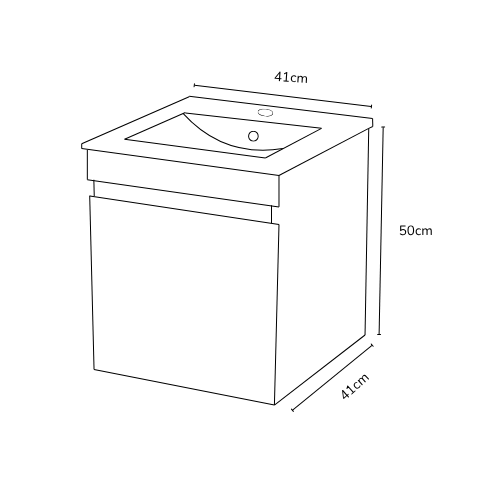 41cm Mueble de baño 41cm X 41cm, con placa en porcelana